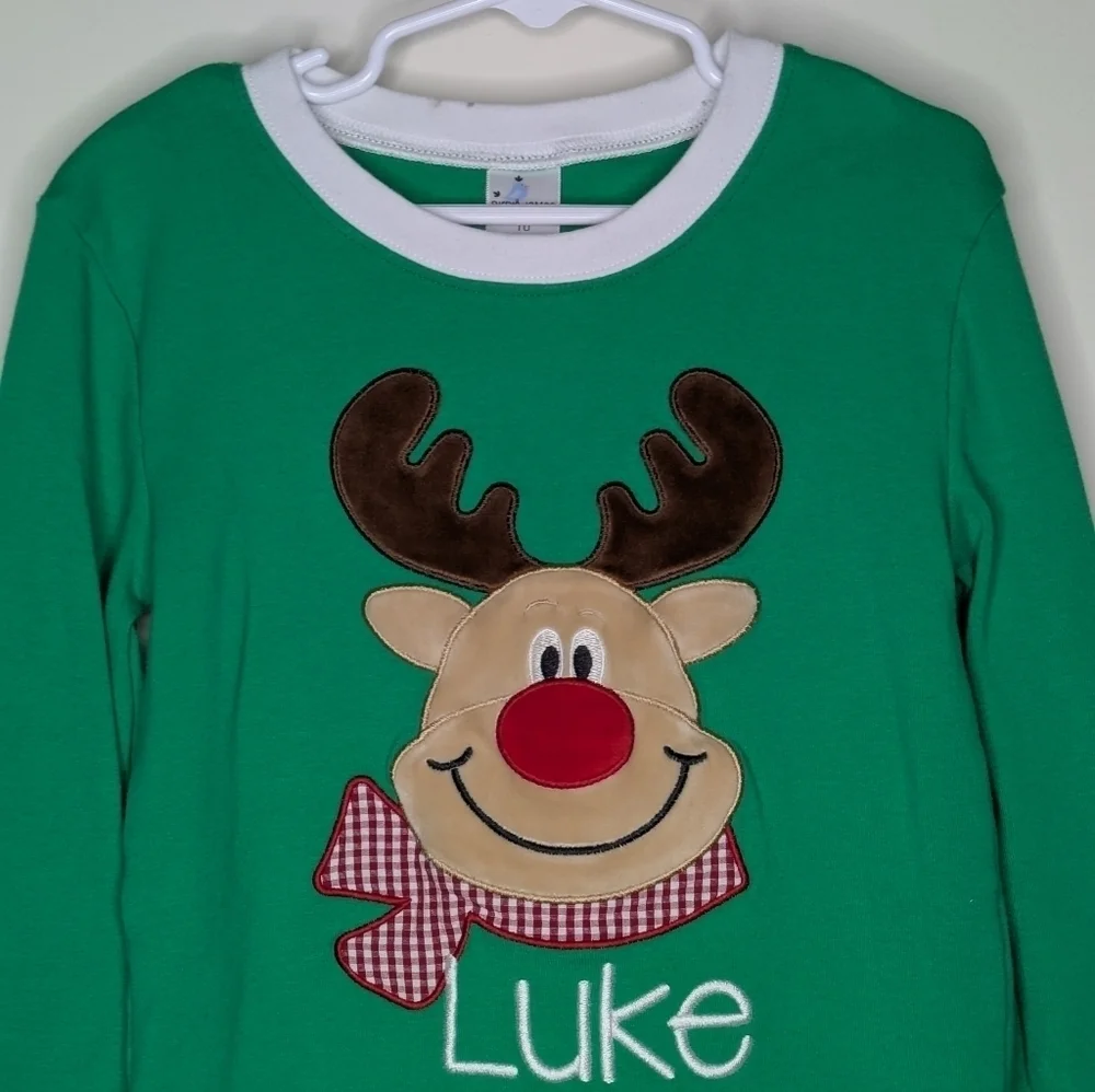 Birdie James Luke Reindeer Christmas PJ Shirt 10